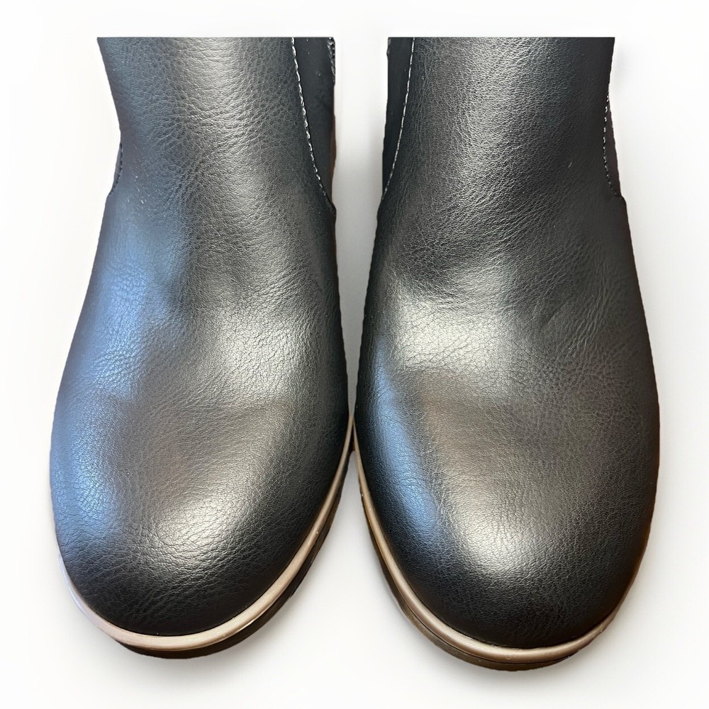 Korks by Kork Ease Destiny Black Leather Ankle Boots Womens Size 9.5M - Picture 4 of 12